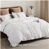 Image 1 : Bedsure White Duvet Cover Queen Size - Soft Double Brushed Duvet Cover for Kids with Zipper Closure,