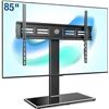 Image 1 : FITUEYES Universal TV Stand with Swivel Mount Height Adjustable for 50 inch to 85 inch TV,Big Table 