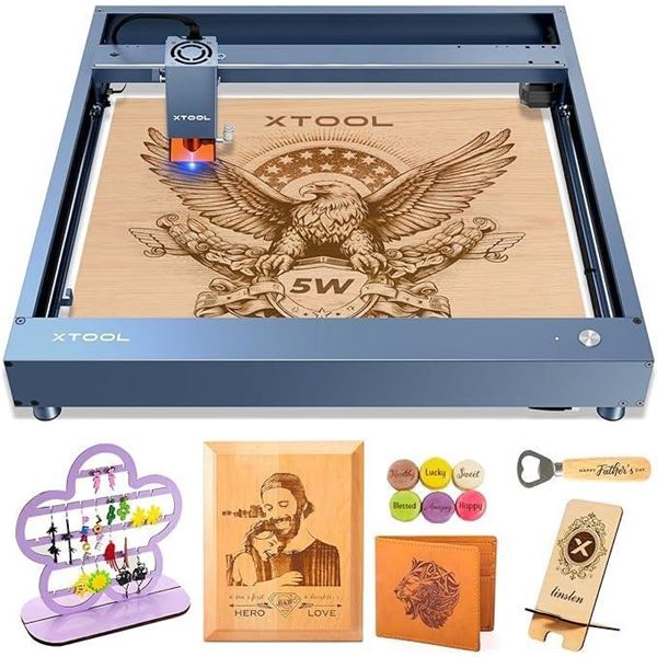 xTool D1 Pro Upgraded Laser Engraver, 5W Output Power DIY Laser Cutter, 36W Higher Accuracy Laser En