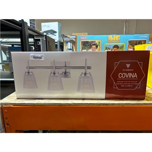 Covina 3 light bathroom vanity light