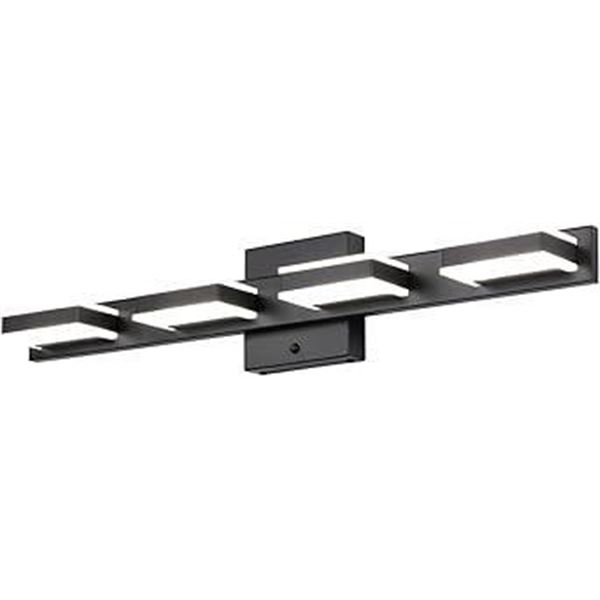 mirrea 24" Black Vanity Lights for Bathroom 4 Light Vanity Lighting Fixtures for Mirror 3 CCT Adjust