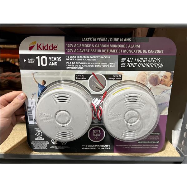 Kidde 2 in 1 smoke and carbon monoxide alarms with 10 year battery life