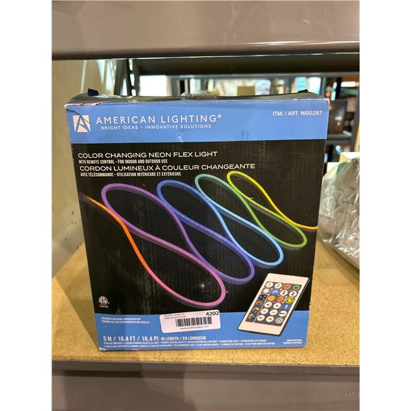 American Lighting color changing neon flex light with remote control 16.4ft in length
