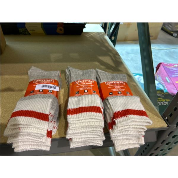 Lot of 3 packs of Craftsman classic wool socks. Mens size 10-13