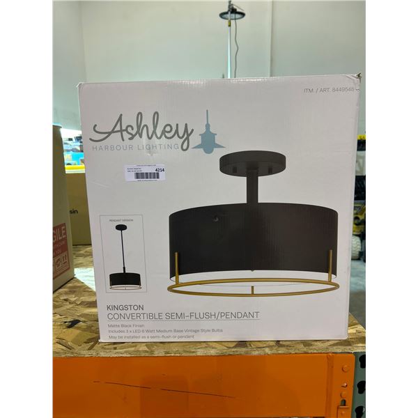 Ashley harbour lighting Kingston convertible semi-flush pendant light