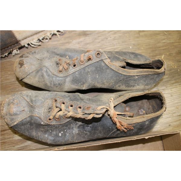 Vintage shoes w/ cleats, torpedo levels