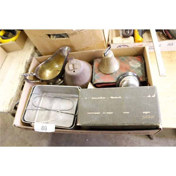 Bells, Vintage iron, vintage electric shaver,