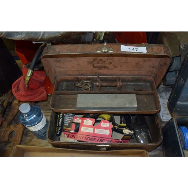 Tackle box, sharpening stone