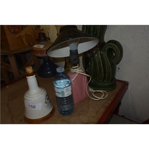 pink ceramic table lamp, cactus table lamp, bottle