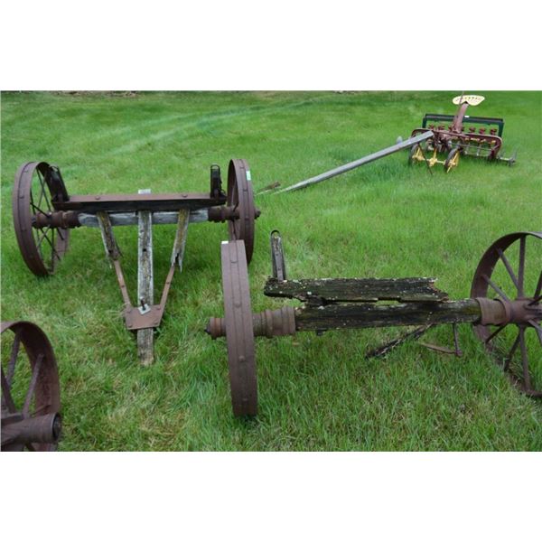 2 Antique wheel assemblies
