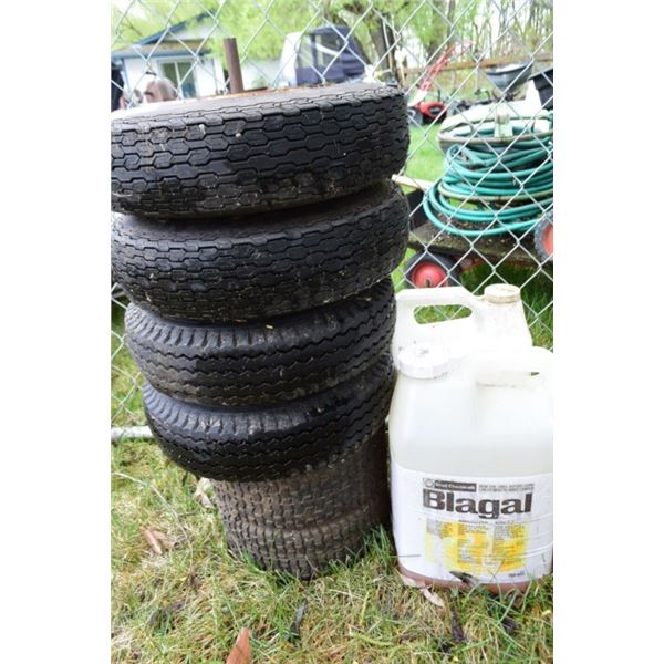 Set of equipment tires/rims, Blagal herbicide
