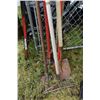 Image 1 : Shovel rake, hoe pitch fork, pickaxe, axe,