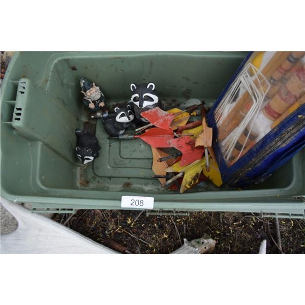 Garden ornaments, lawn darts, croquet set