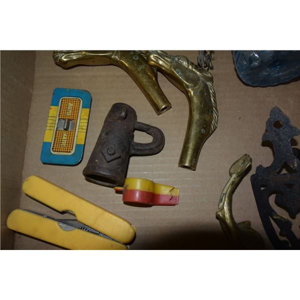 Horse and buggy ornaments, horse cane tops,