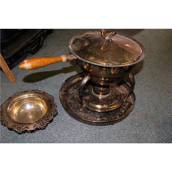 Set of silverplated platters/cookware