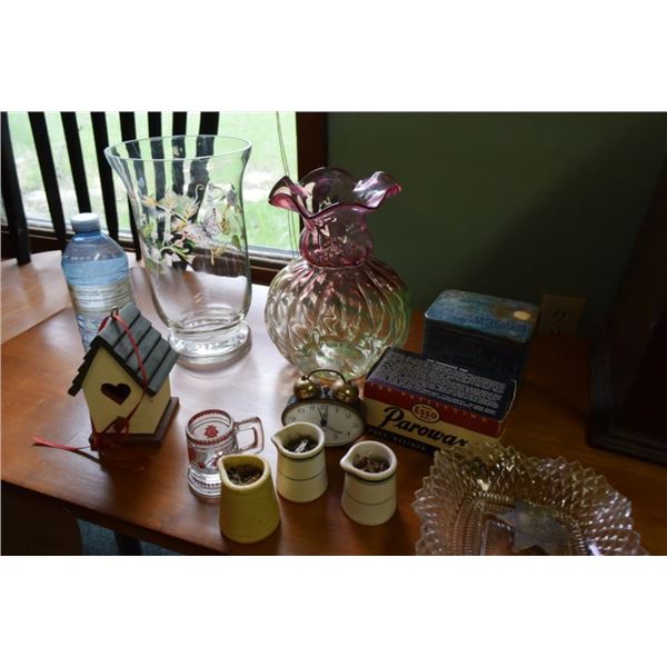 Ashtray, vases, parowax, cream serving dish, shot