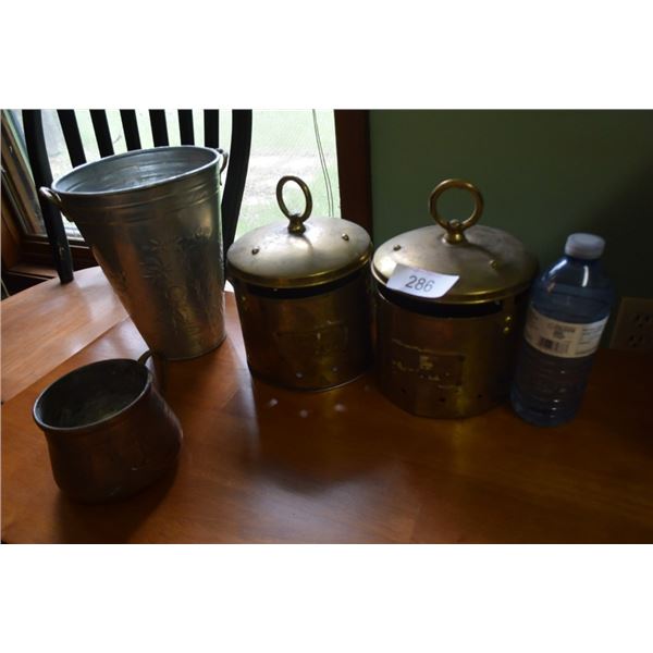 Bronze goblet, Metal wine bucket, Goldfield hotel