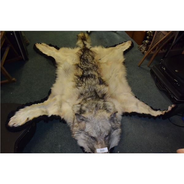 Wolf pelt rug