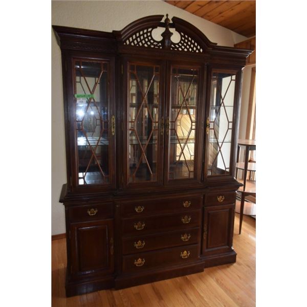 Ornate Wood & glass china cabinet