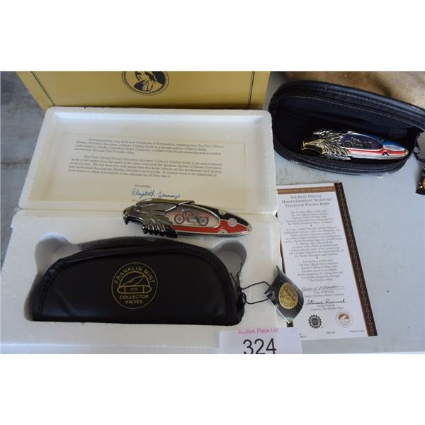 2 Franklin Mint collector knives: Harley-Davidson