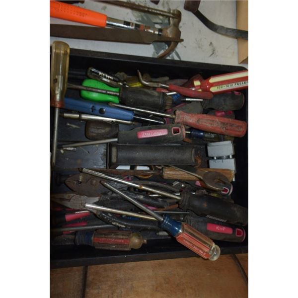 Screwdrivers, wrenches, hammers, files, pliers