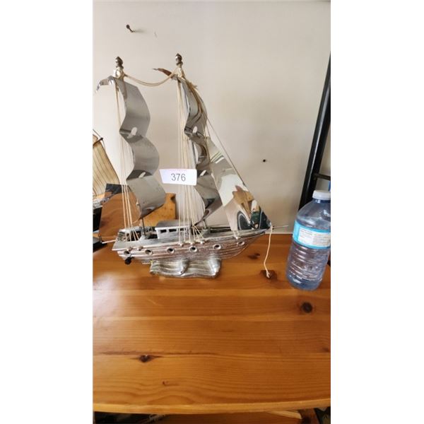 Chrome sail boat model  c/w light