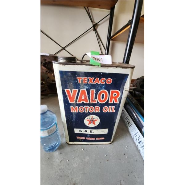 Texaco valor motor oil tin