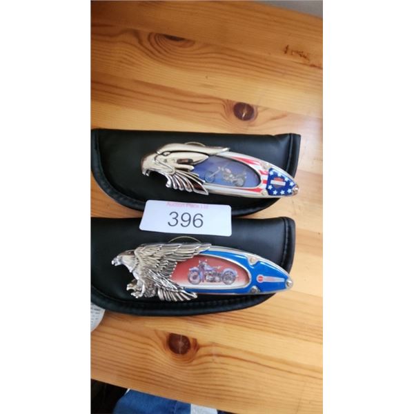 2 Harley-Davidson Franklin Mint collector knives