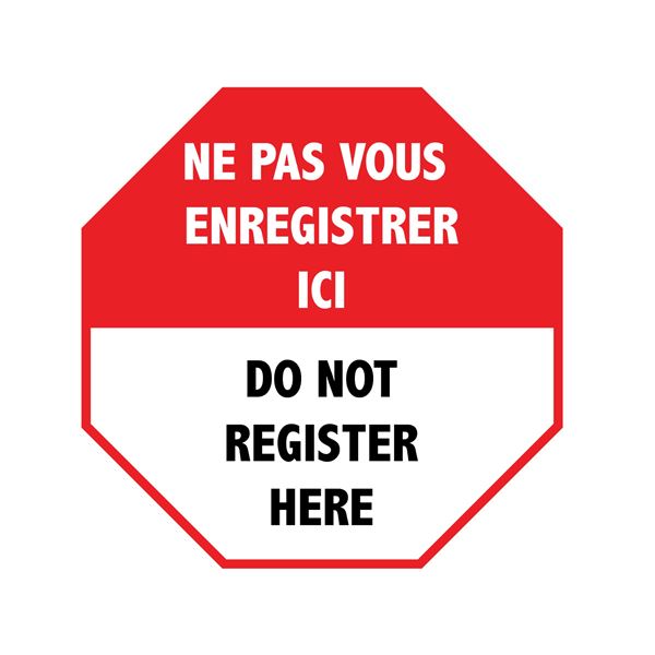 NE PAS VOUS ENREGISTRER ICI / DO NOT REGISTER HERE