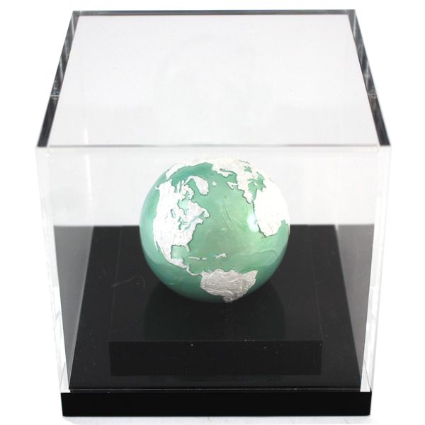 Barbados 2023 $5 Frozen Marble 3oz .999 Silver w/ Translucent Ice Blue & White Colour Application