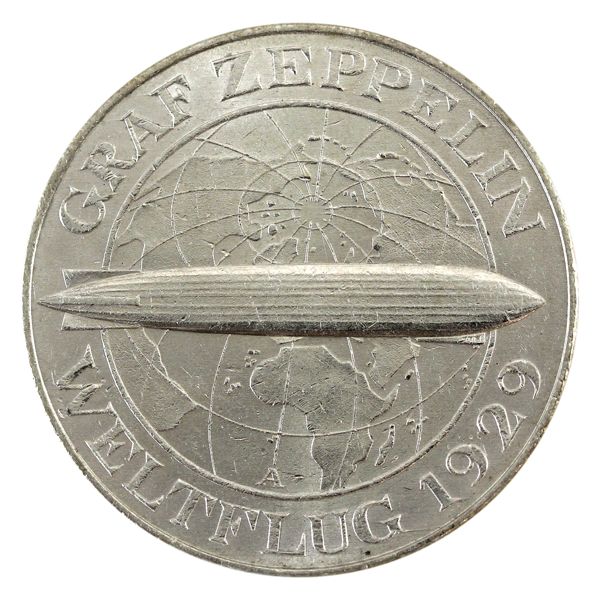 German States-Weimar Republic 1930A 5 Reichsmark Graf Zeppelin BU 