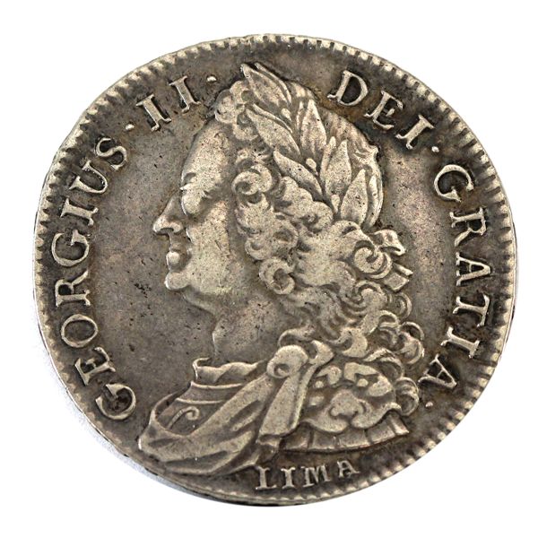 Great Britain 1745 1/2 Crown Lima George II VF-EF