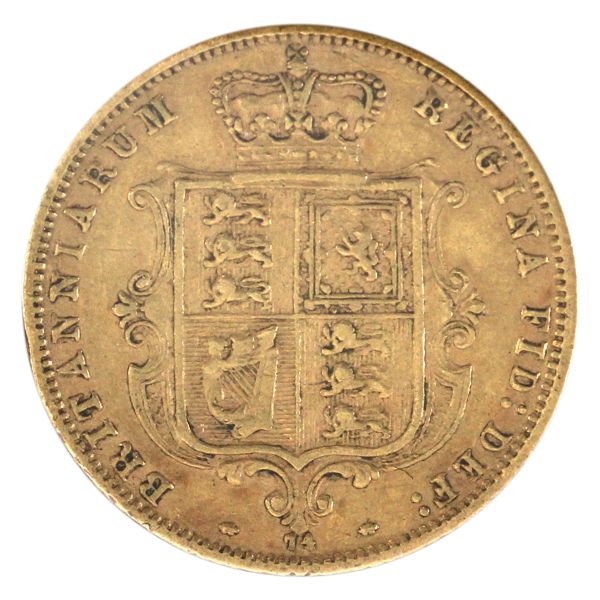 Great Britain Gold 1877 1/2 Sovereign VF-EF 
