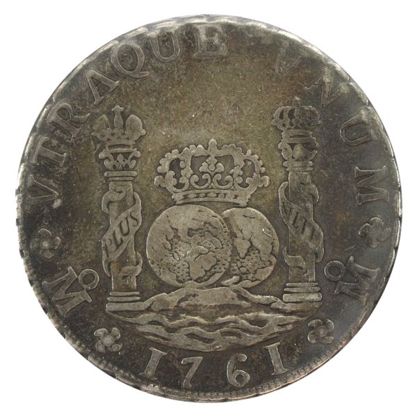 Mexico City Silver 1761Mo-MM 8 Reales VF-EF