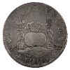 Image 2 : Mexico Silver 1771Mo 8 Reales F-VF. Natural Mauve Hues with Hints of Cobalt at Edges
