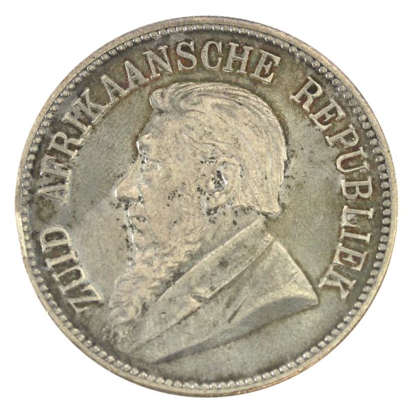South Africa Silver 1892 5 Shillings Double Shaft VF-EF