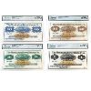 Image 1 : Manhattan Silver Mining Co 1870's  Austin, NV Legacy CUNC64 to GEM UNC66 Remainder Banknotes. 4pcs. 