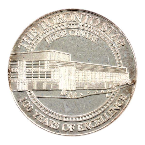 1oz Liberty Mint 1992 The Toronto Star-100th Anniversary .999 Silver Round (Tax Exempt)