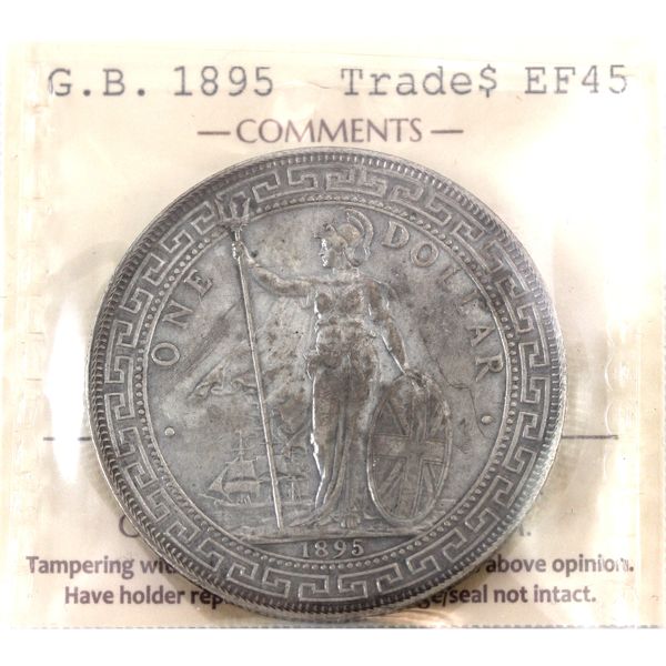 Great Britain 1895 Trade Dollar ICCS EF45