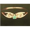 Image 1 : Emerald and Diamond Lady's ring, 14K gold, emerald round, faceted, approx. .10 carats, clarity semi-