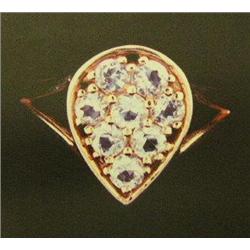 Aquamarine lady's ring, 10K yellow gold, aquamarine round, faceted, approx. .75 carats, clarity tran