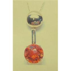 Citrine pendant and chain, 14k yellow gold, citrine round, faceted, approx. 4 carats, clarity transp