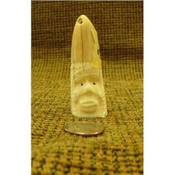 Carved ivory face 3" signed - unreadable (33)