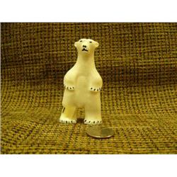 Ivory bear 3.5" tall by R. (unreadable last name ) of Diomede, AK (33)