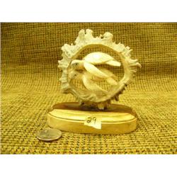 2 sea turtles made of antler on wood base Imported (33)