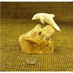 Whale and salmon scene signed Hillside (33)