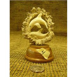 Carved antler with 2 whales Imported (33)