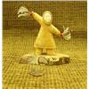 Image 1 : Alaska Native dancer with feathers made of bone 4" tall Imported (33)