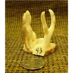 Ivory wolf, all one piece very well done and detail signed R. Felber (33)