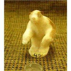 Ivory Lunging bear with detailed claws by Vincent Ahkinga from Anchorage '94 - 2.5" tall (33)